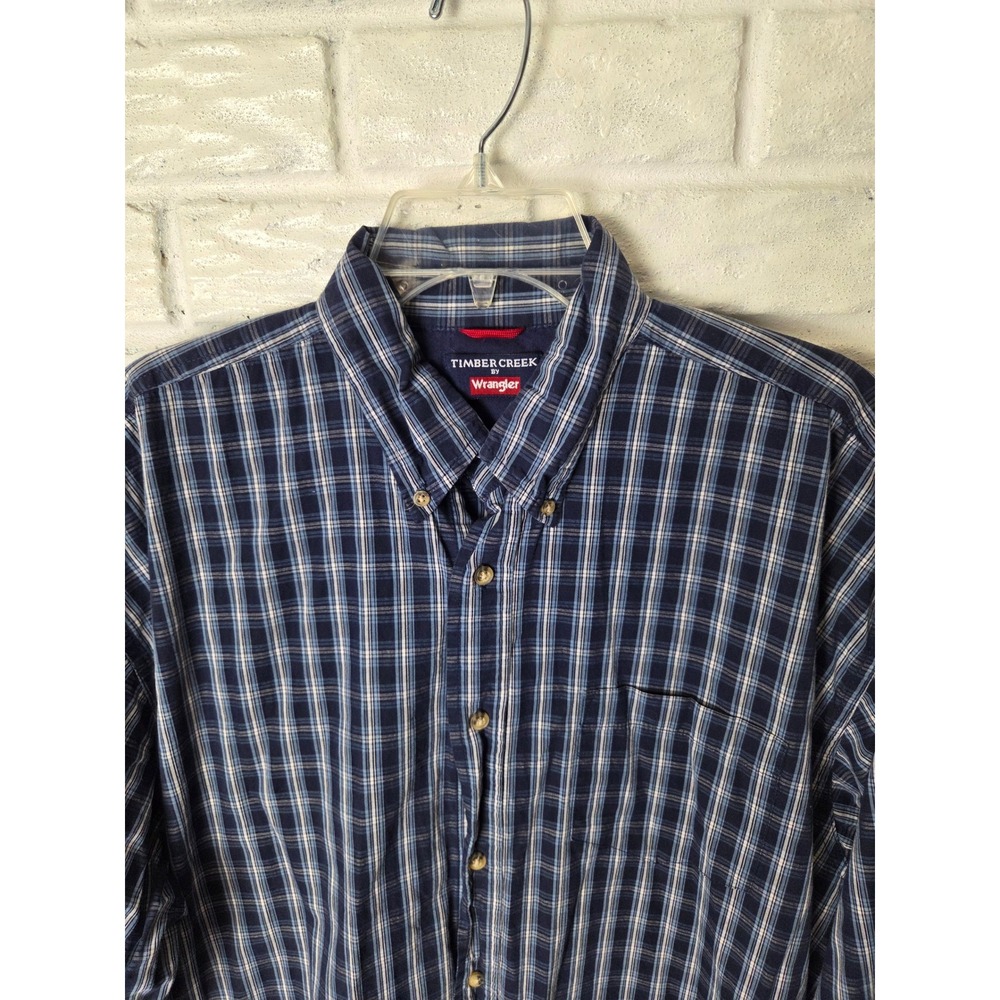 Timber Creek by Wrangler long sleeved shirt Button up Men's size XXL Blue